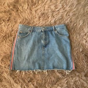 Topshop Moto Jean Denim Skirt